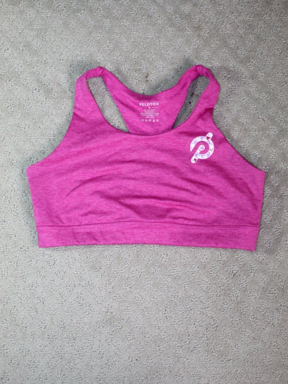 Peloton Size M Pink Strappy Racer Back Sports Bra